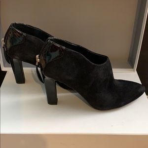 Franco Sarto black ankle suede boots